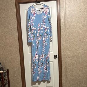 Floral Blue Maxi Dress